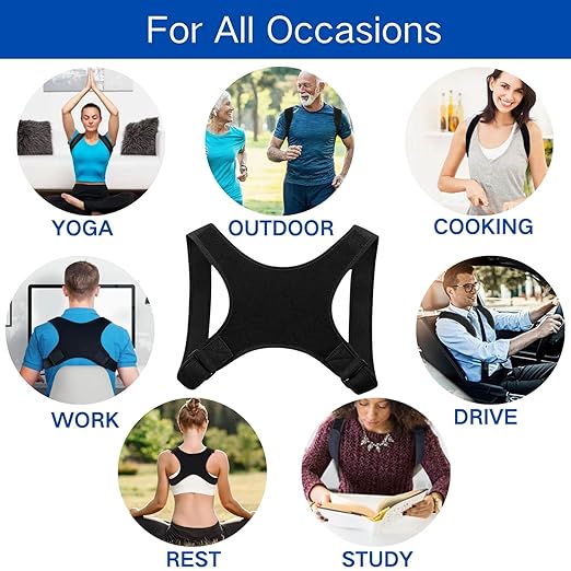 Posture Corrector for Women, Breathable Back Brace Posture Corrector, Adjustable Back Support Brace, Posture Corrector for Men, Back Straightener Posture Corrector, Relief for Neck, Shoulder Pain
