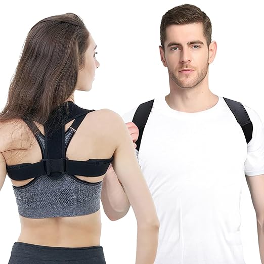 Posture Corrector for Women and Men,Adjustable Upper Back Brace, Breathable Back Support straightener, Providing Pain Relief from Lumbar, Neck, Shoulder, and Clavicle, Back.