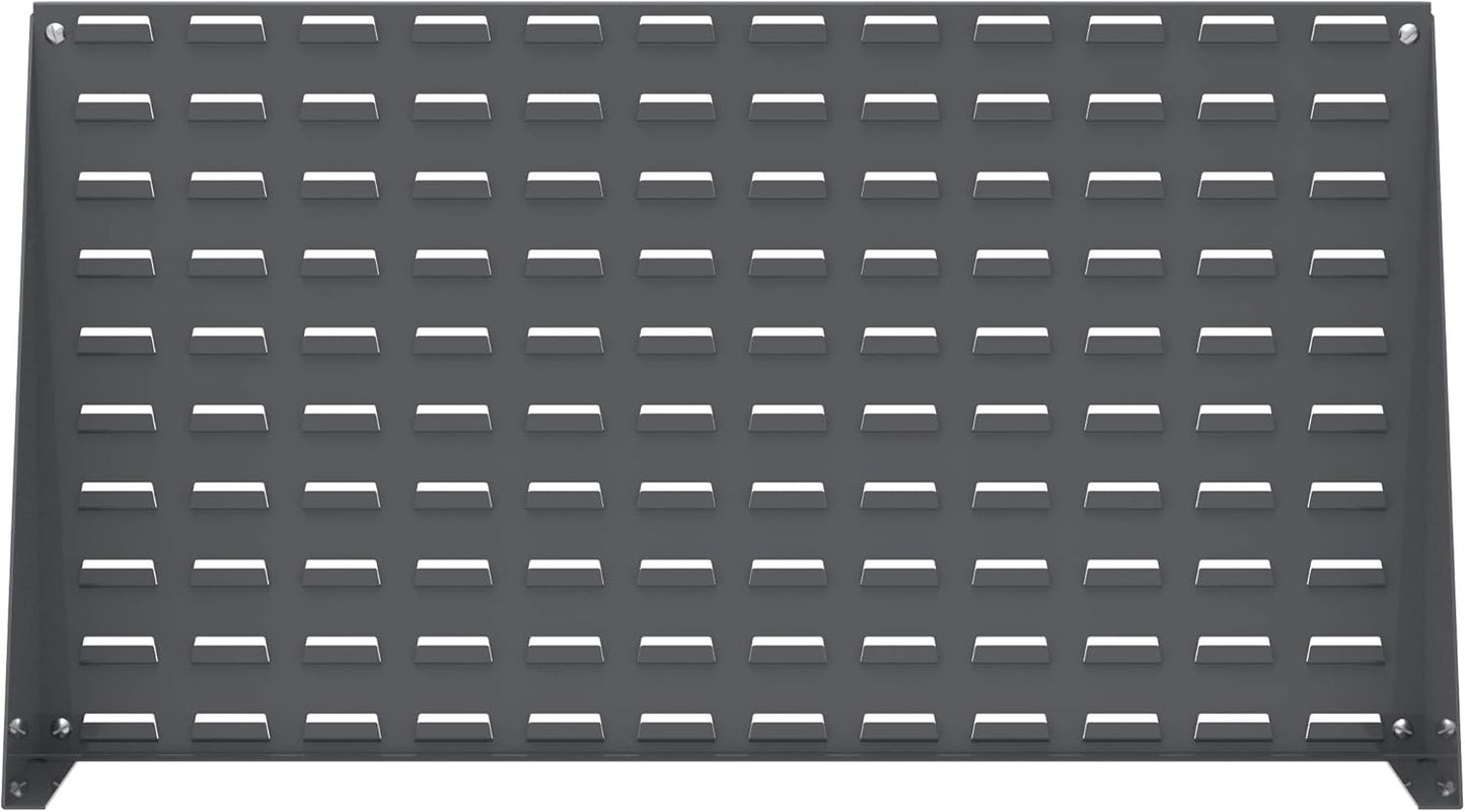 Akro-Mils 98636 Heavy Duty Steel Louvered Panel Standing Work Bench Storage Rack Garage Organizer for Mounting AkroBin Storage Bins, 36-Inch L x 8-Inch W x 20-Inch H, Grey