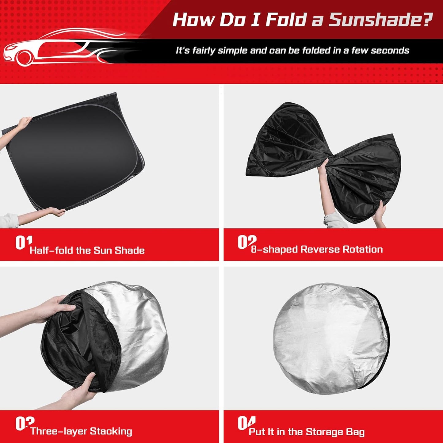 ARISMOTOR Windshield Sun Shade for S-ubaru Forester 2019-2024, Custom Fit Foldable Front Window Sunshade Sun Visor Protector, Block UV Rays Keep Your Car Cooler