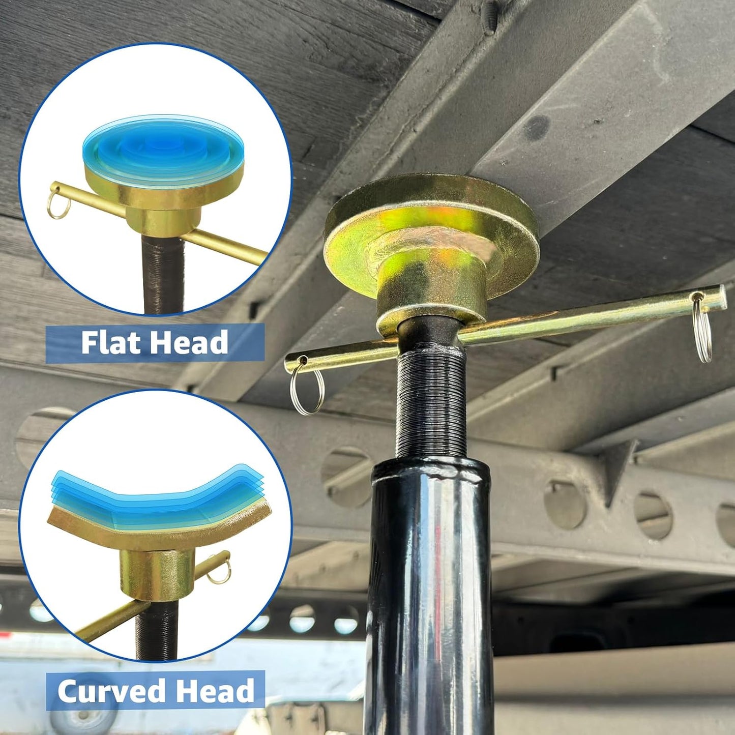 HKTE 16 Ton Heavy Duty Jack Stand with Wheels & Patented Handle, Dual Interchangeable Tops, 35,000 lbs Capacity, Adjustable Height (26"-40.9") for Trucks, Pickups, SUVs, Farm Vehicles, Auto Repair