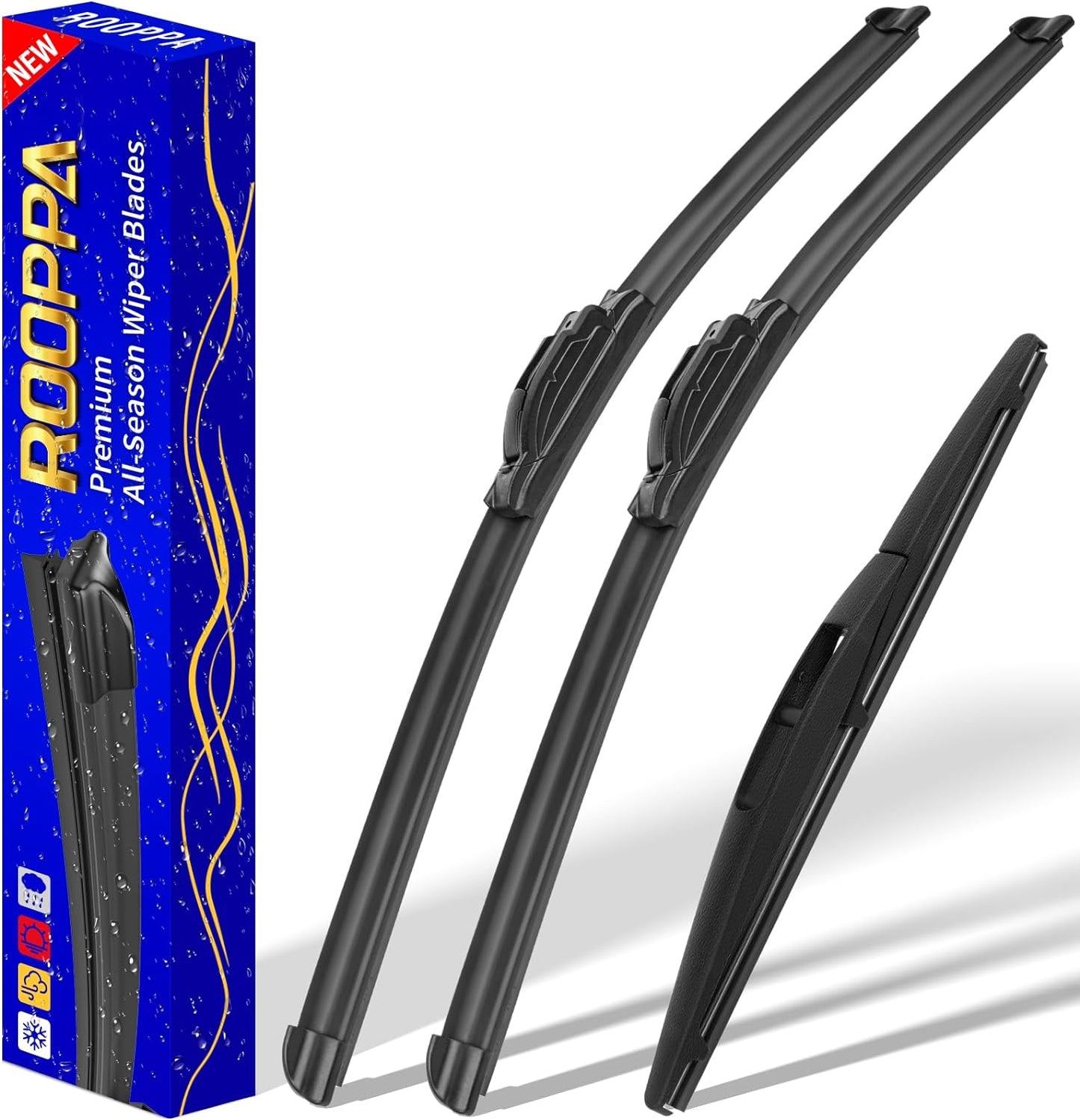 3 wipers Replacement for 2016-2020 2021 2022 Honda HRV HR-V, Windshield Wiper Blades Original Equipment Replacement - 26"/18"/10" (Set of 3) U/J HOOK