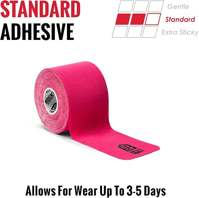 RockTape Go Standard Adhesive Pre-Cut Kinesiology Tape (Pink)