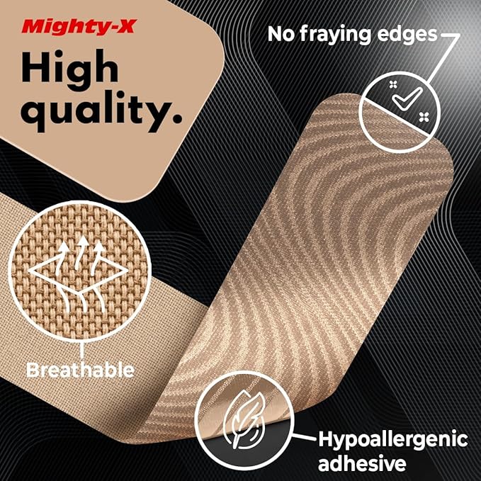 Waterproof Kinesiology Tape - [3 Rolls] - Kinetic Tape - Joints Support & Muscle Pain Relief - 16.4 ft Uncut Knee Tape + 50 Videos - Beige Muscle Tape