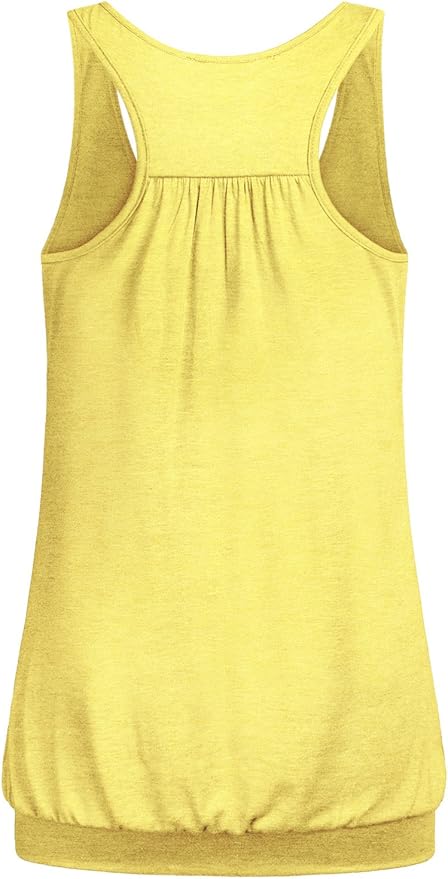 Miusey Womens Sleeveless Round Neck Loose Fit Racerback Yoga Tank Top