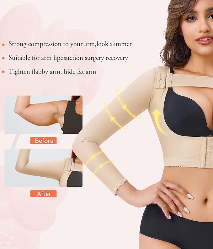 LANCS Women Upper Arm Shaper Post Surgical Compression Sleeves Slimmer Tops Posture Corrector Vest Shapewear