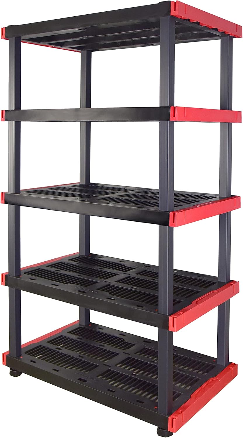 CX Craftsman, 5-Tier Highly Durable Storage Rack, 200lbs/shelf, (72.3”H x 40”W x 24”D), Interlocking Shelving Unit and Weather-Resistant Design, American Made Garage Shelf