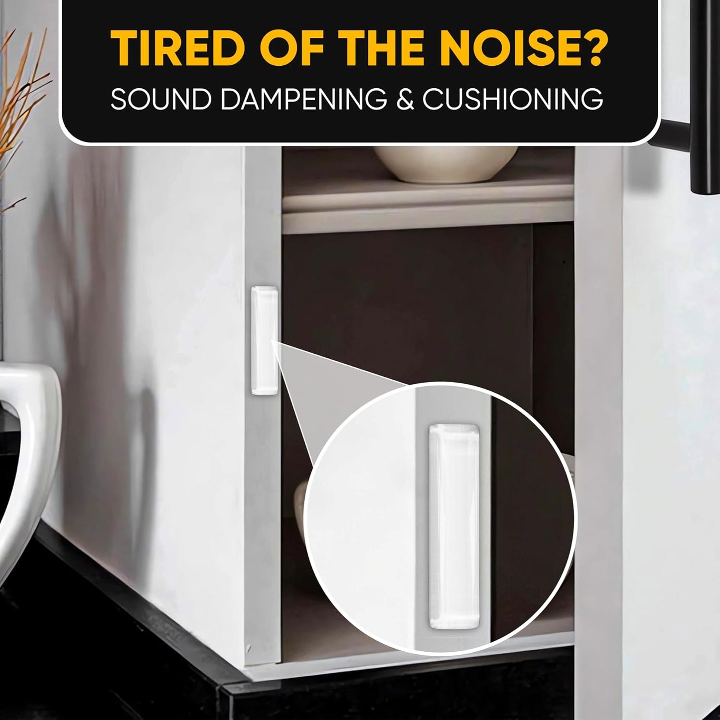 45 Door Slam Silencer Bars – Self-Adhesive Silicone Bumper Strips, Anti-Slam Noise Dampening Pads for Doors, Closets, Furniture, Soft Close Rattle Stopper, Door Protector – Vellax