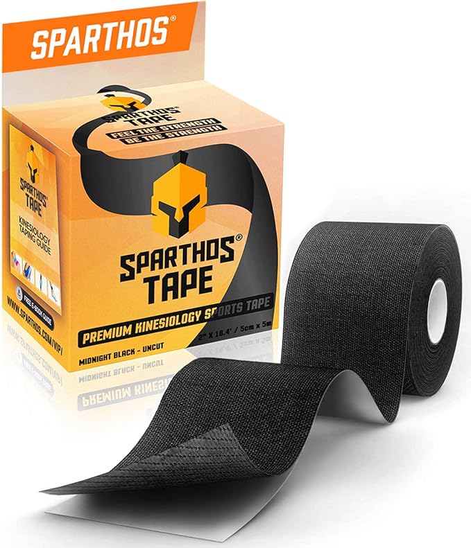Sparthos Kinesiology Tape - Incredible Support for Athletic Sports and Recovery - Free Kinesiology Taping Guide! - Uncut 2 inch x 16.4 feet Roll