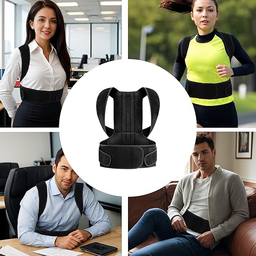 Back Brace Posture Corrector for Women and Men, Full Back Support Straps Straightener, Hunchback Improve Posture-Shoulder, Lumbar and Upper Lower Back Pain Relief (Medium)