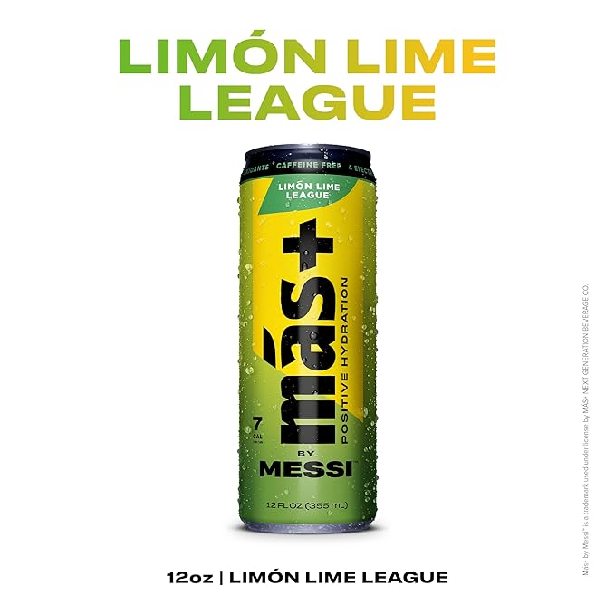 Más+ by Messi 12oz Variety Pack, Sports Drink & Hydration Beverage, Natural Flavors with Vitamins and Electrolytes, No Artificial Sweeteners or Colors, 12-pack