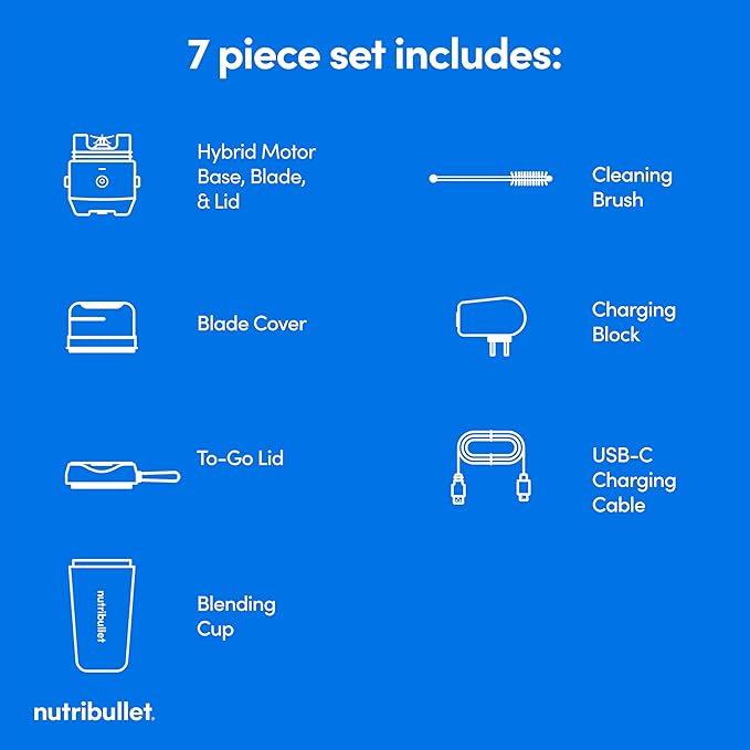 nutribullet Flip Portable Blender with Tritan Cup, Cordless, Black, NBPB10350