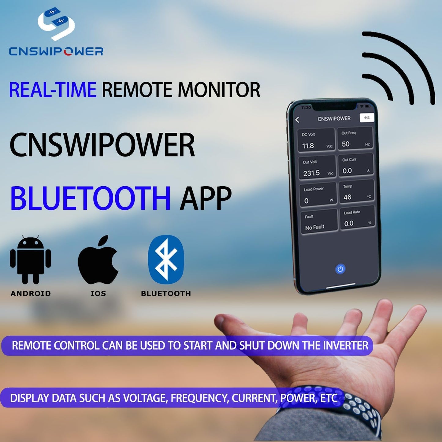 Xijia 1500W(Peak Power 3000W) Pure Sine Wave LCD-Display DC 24V Inverter AC 120V 60HZ Solar Inverter for Home rv Truck Use car (DC24V (Range 20V-30V) 1500W)