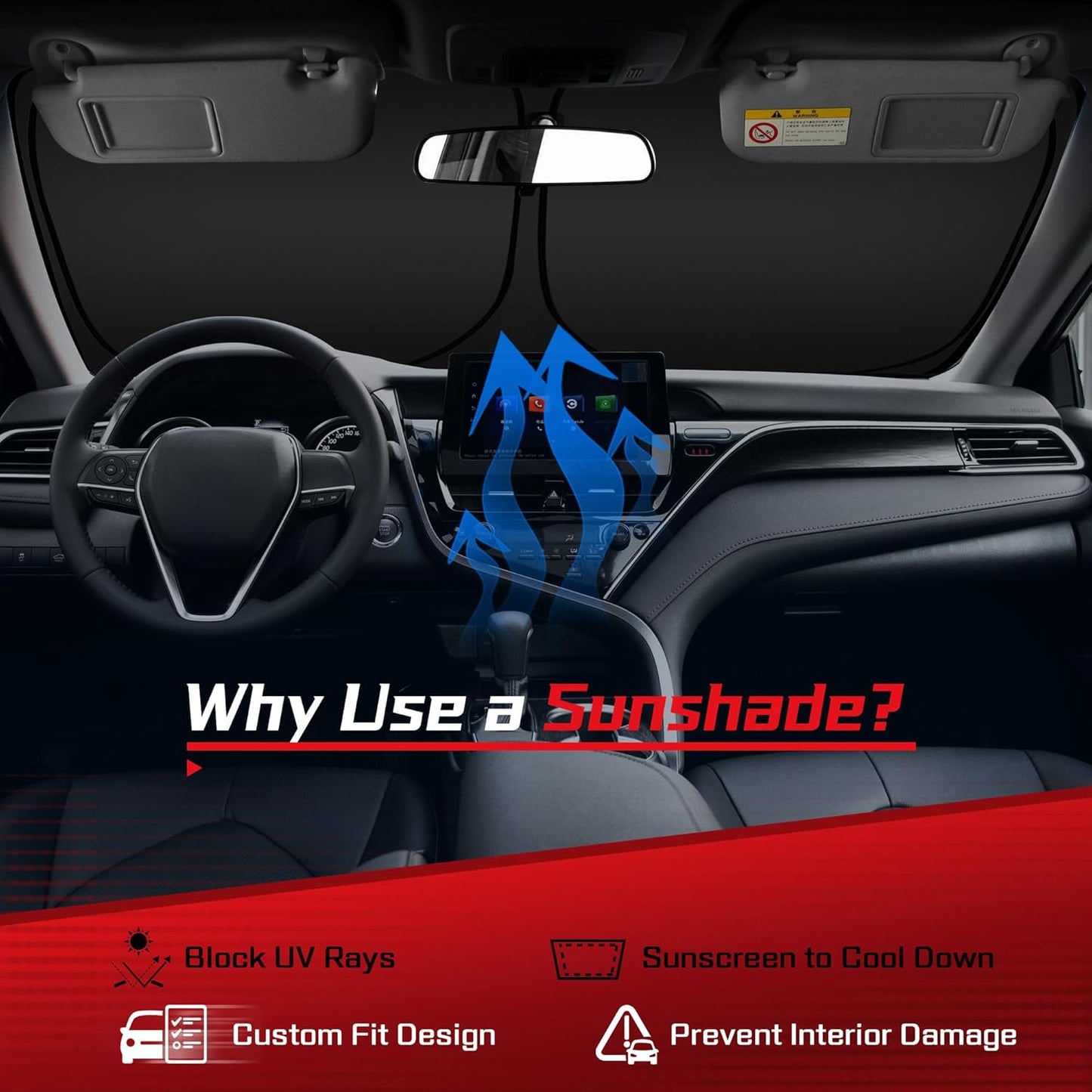 ARISMOTOR Windshield Sun Shade for BMW X4 2019-2025, Custom Fit Foldable Front Window Sunshade Sun Visor Protector, Block UV Rays Keep Your Car Cooler