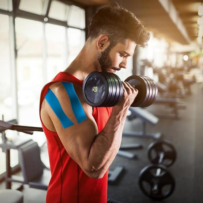 3 Rolls Kinesiology Tape,49.2ft Hypoallergenic Waterproof Kinetic Tape,Athletic Elastic Kneepad Muscle Pain Relief Knee Taping,Running Tennis Football Sports Activities Tapes, Black Tape Roll