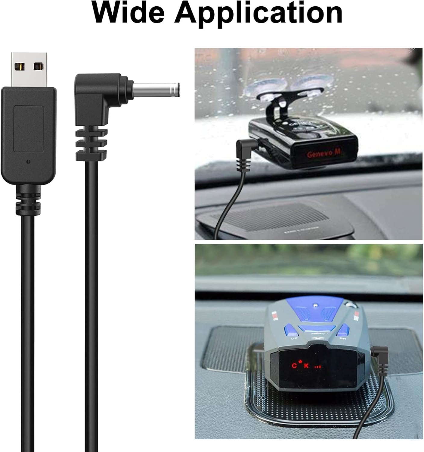Radar Detector Cable, USB to DC3.5 Plug Cable,for Cobra Whistler Escort Valentine One Uniden Beltronics Radar Detector,Replacement Power Cable for Radar Detectors (DC3.5-6.56ft)