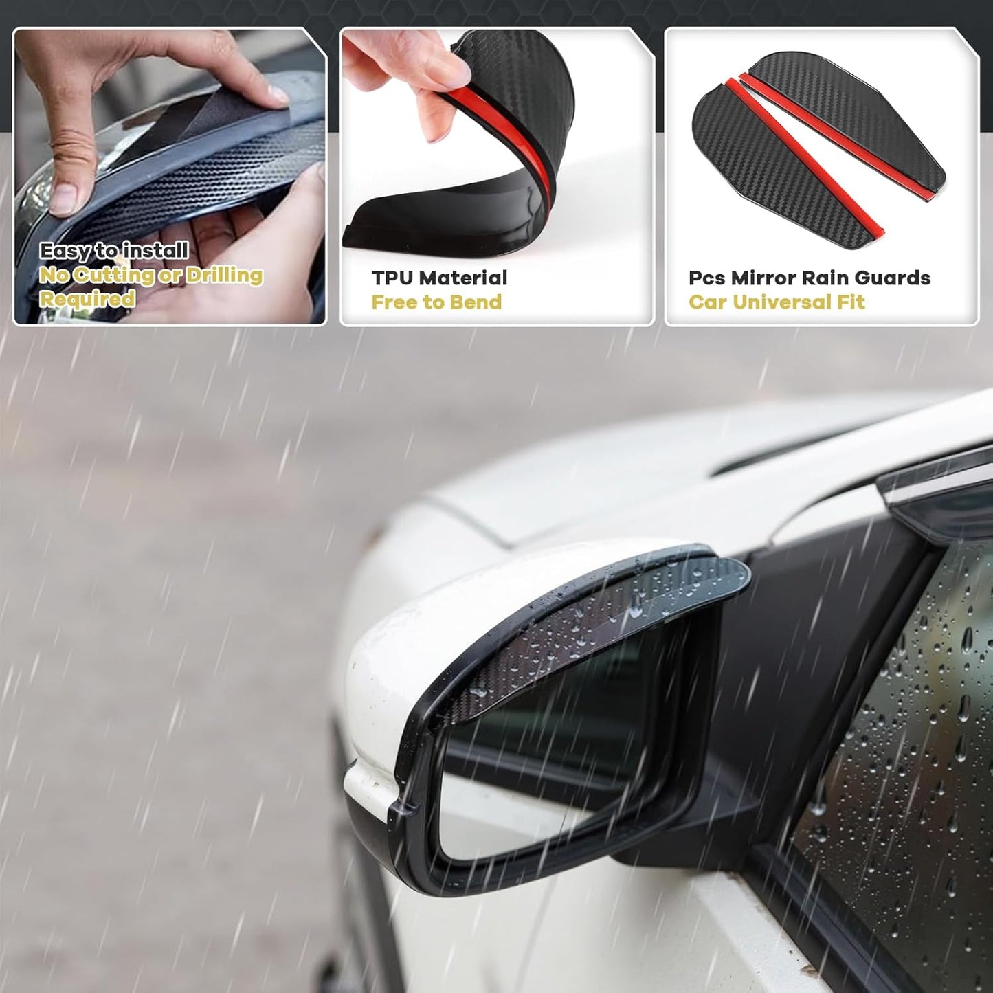 4 PCS in Channel Rain Guards Fit for Toyota 4Runner 2016 2017 2018 2019 2020 2021 2022 2023 2024, Durable Side Wind Deflectors, Smoke Vent Window Visors Shades Shield, Exterior Car Accessories