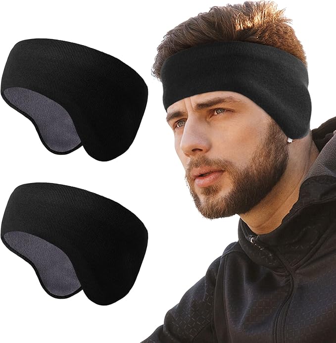 WTACTFUL Winter Double-Layer Fleece Ear Warmers Muffs Headband Ear Covers for Men Women Ski Running Cycling Hiking