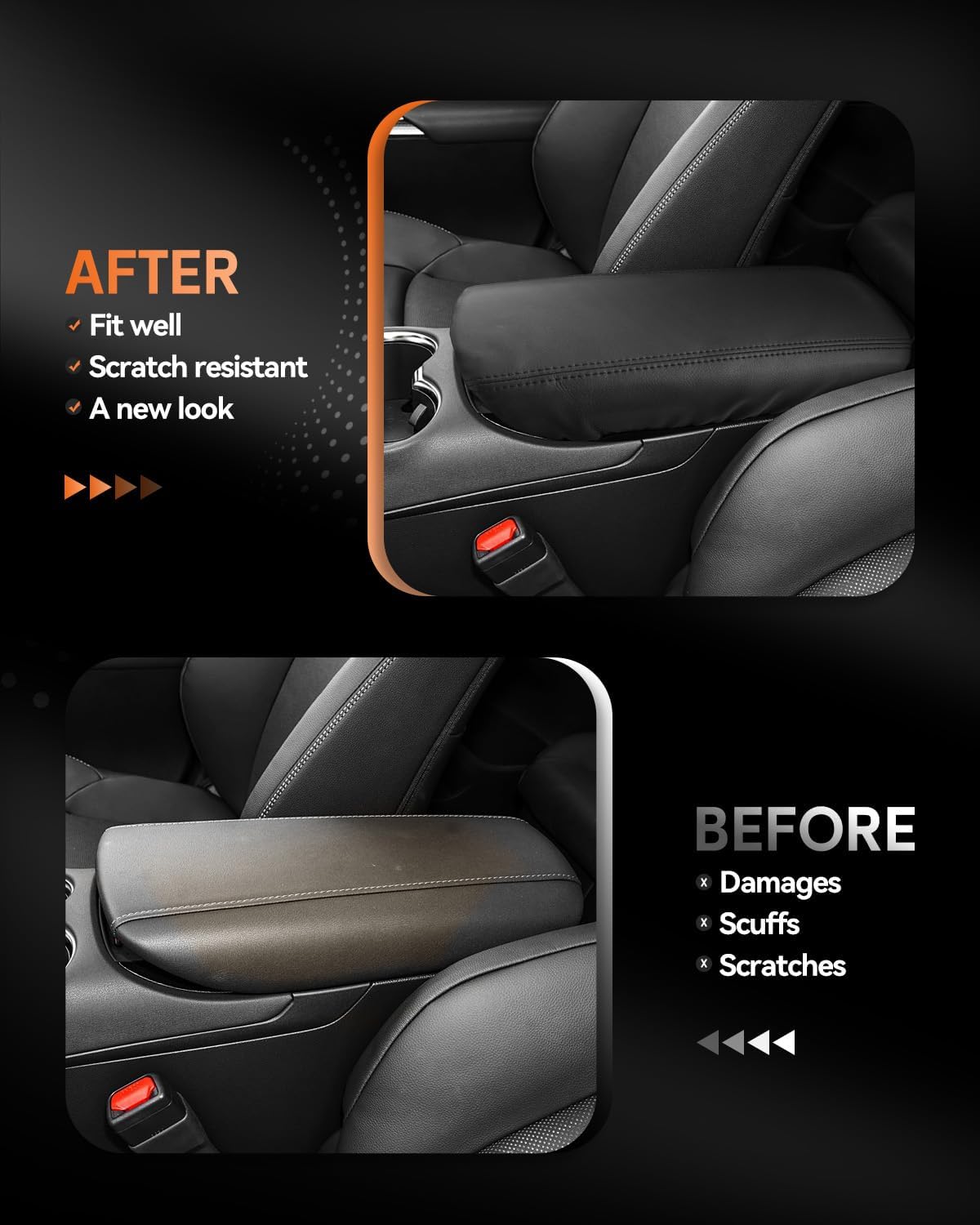 CDEFG for 2021-2025 Toyota Venza Center Console Cover Armrest Box Cover for 2021 2022 2023 2024 2025 Venza (LE, XLE, Nightshade Edition, Limited) Accessories Console Arm Rest Protector