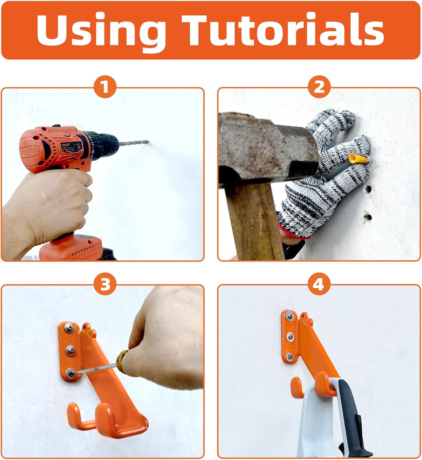 Chainsaw Hanger, 2 Pack Chainsaw Wall Mount, Heavy Duty Chainsaw Holder, Garage Organization Garage Storage Shed Organizer Mounted Chainsaw Rack