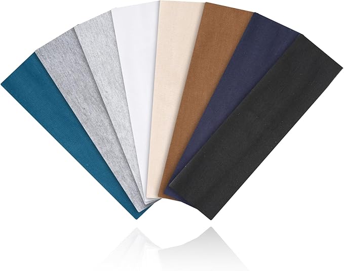 Workout Headbands for Women Non Slip - 8PCS Elastic Sport Head Bands for Women's Hair, Sweat Headband for Athletic Yoga Running Gym