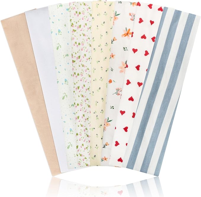 Headbands for Women Non Slip, Stretchy Sweat Headband for Workout Yoga Running, Head Bands for Women's Hair - 8 Pack