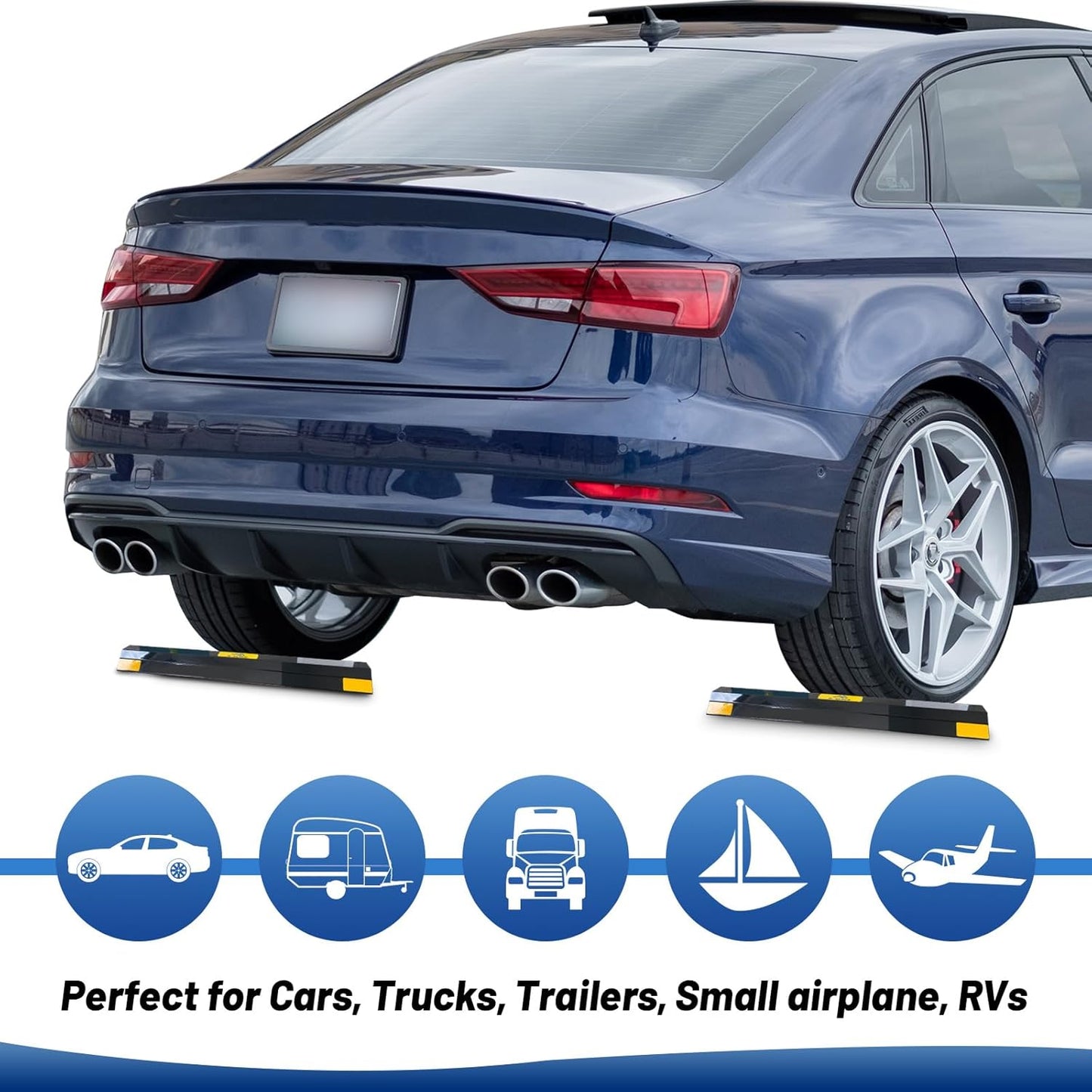 ROBLOCK (New Upgrades) 24" 2 Pcs Heavy Duty Parking Aid for Garage Walls, Parking Gadgets Protects Car, Parking Stopper Easy to Install 2 Packs, 24" L x 3.7" W x 1.8" H