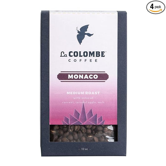 La Colombe Monaco Whole Bean Coffee, Full Bodied Medium Roast, Specialty Roasted, 12 Oz (Pack of 4)