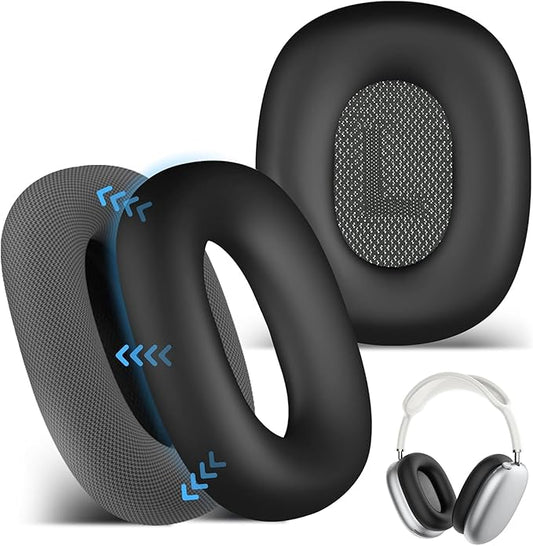 for AirPods Max Case Earpads Case Cover,EarCups Cover Protector,Soft Silicon Ear pad Cover for Airpods Max Accessories,Anti-Scratch No-Yellow Sweatproof Washable AirPod Max Case Cover-Black