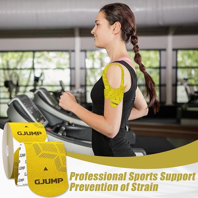 Kinesiology Tape, Original Cotton Elastic Athletic Tape for Muscle Strain Relief & Joint Support, 40 Count Precut Strips 2 Rolls, Waterproof & Breathable Sports Tape for Support and Recovery