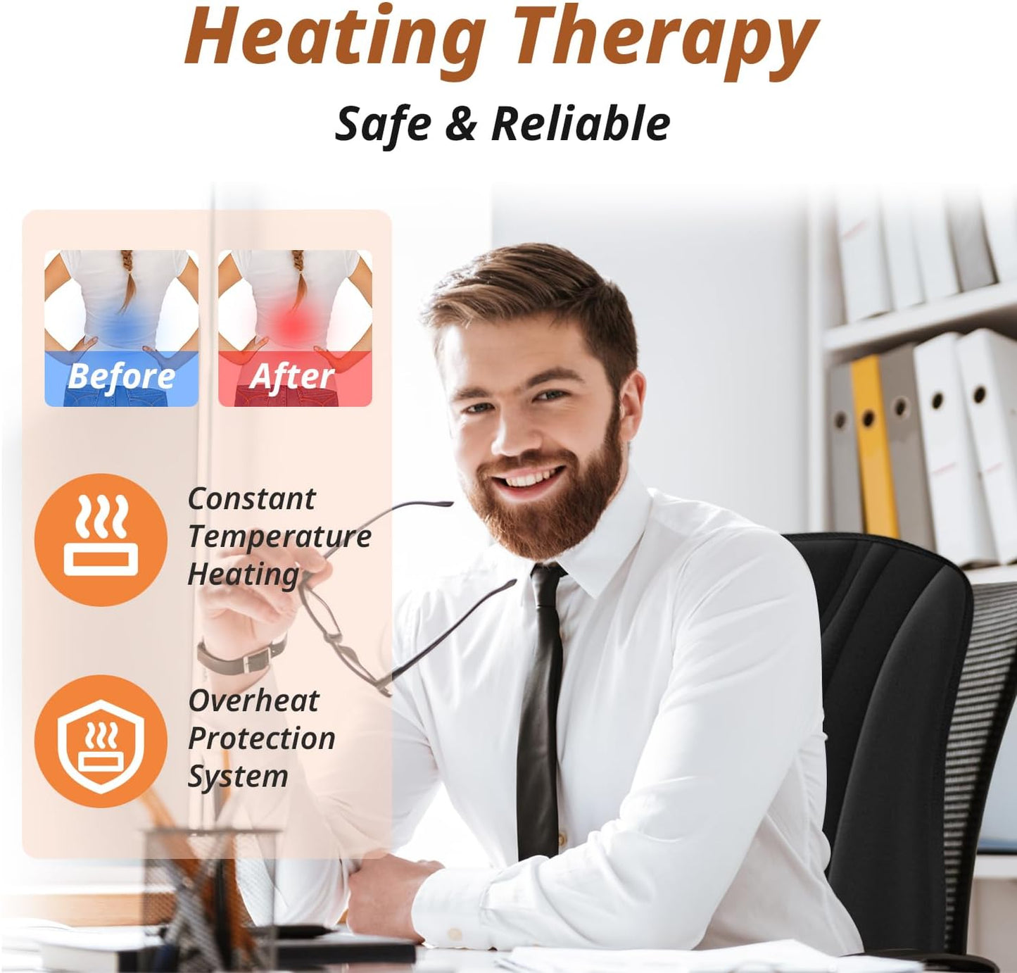 Heated Seat Cover Expanded in Heating Area Winter Seat Cushion for Home Office