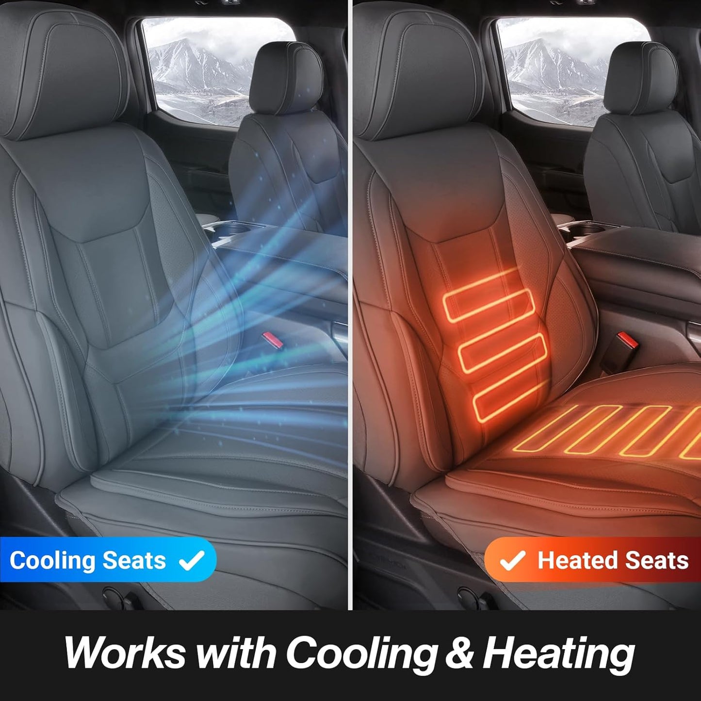 Coverland Custom Car Seat Covers Compatible with 2024-2025 Tacoma Xtra Cab, Double Cab - Premium Leather Non-Slip Waterproof Custom Interior Protector Full Set-Dark Gray [See Size Chart-Size X143]