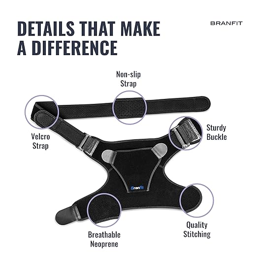 Recovery Shoulder Brace and Arm Sling for Men & Women, Shoulder Compression for Injury Relief and Adjustable Comfort, Right/Left