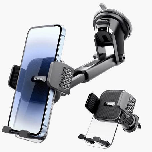 Car Phone Holder for Dashboard, Windshield, Air Vent - Universal Mount, Heavy Duty, Compatible with All Smartphones