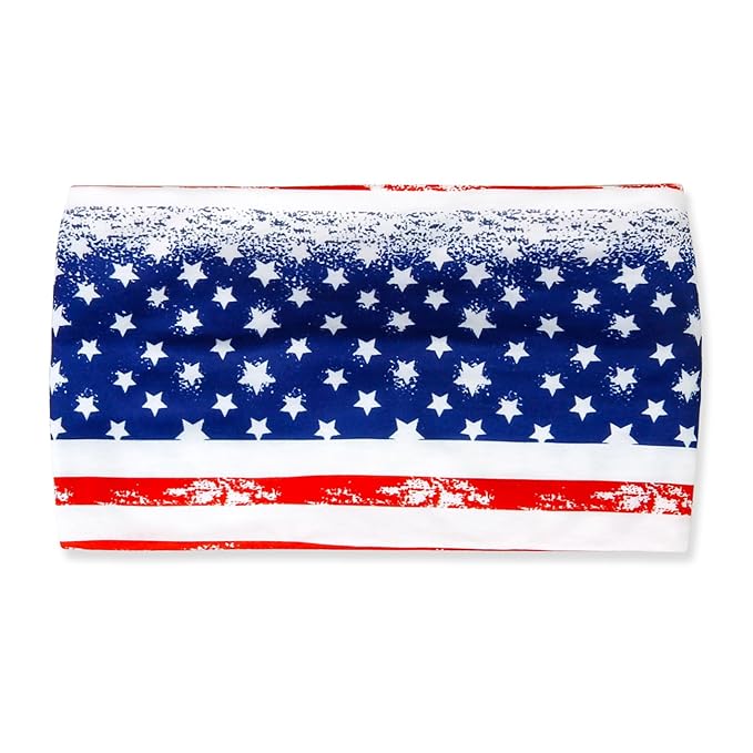 4th of July Womens Headband Independence Day Hair Accessories Patriotic Wide Headbands for Women Red White and Blue Hairband American Flag USA Pride Party Decor (Pack of 4)