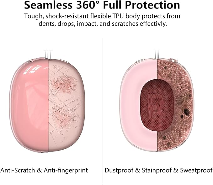 for AirPods Max Case-Ear Protector Set 4 in 1-Headband & Ear Cups-Pink