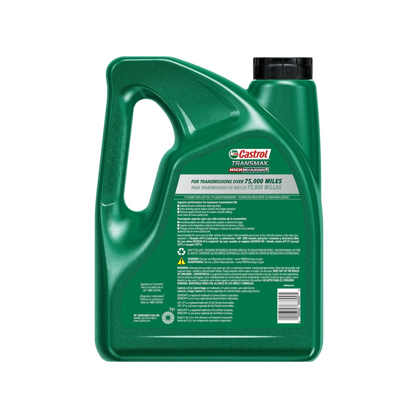 Castrol Transmax High Mileage Automatic Transmission Fluid, 1 Gallon (Pack of 1)