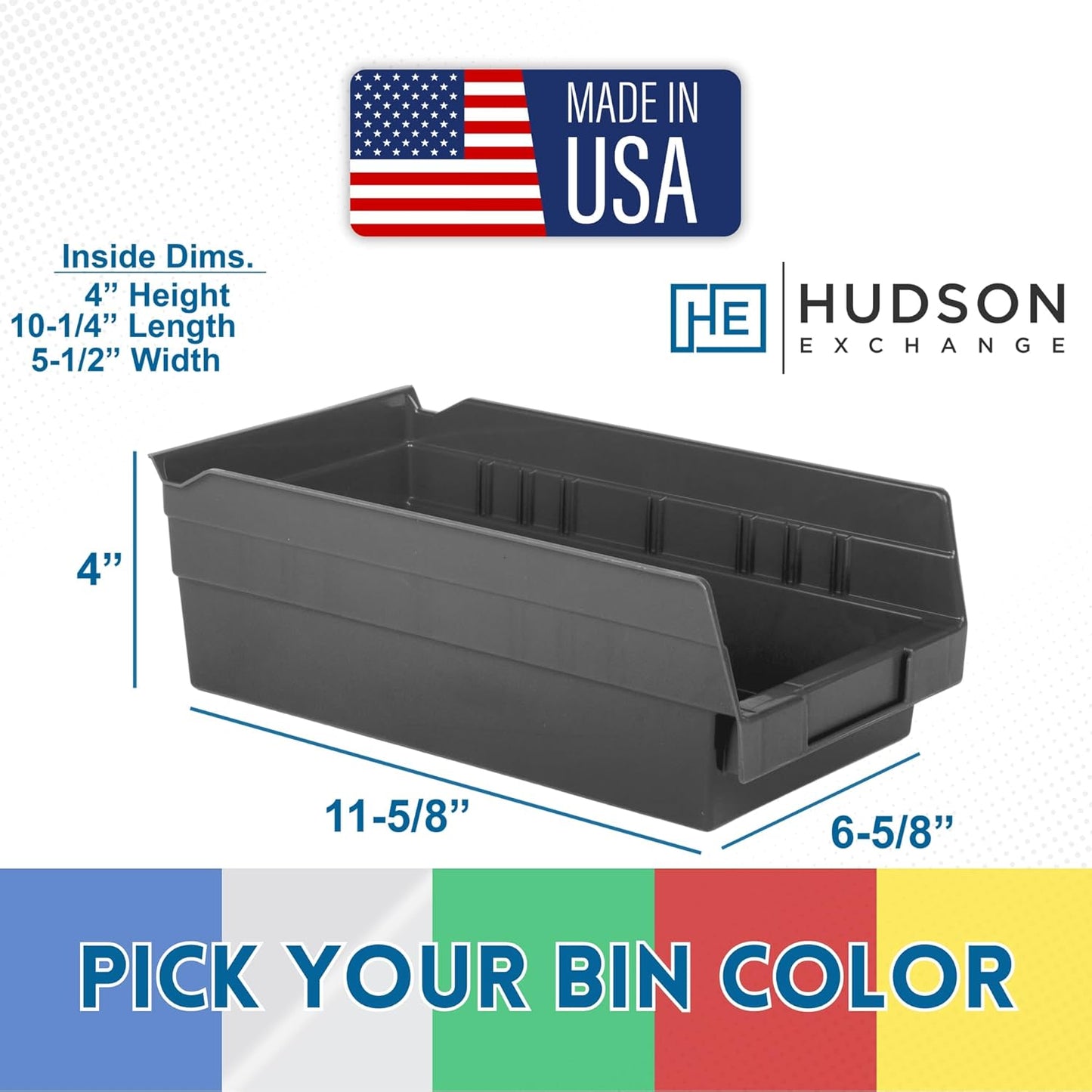 Hudson Exchange 36x14x74, 12-Tier (60 Bins Included), Industrial Wire Shelving Unit with Storage Shelf Bins, Chrome Rack (Clear)