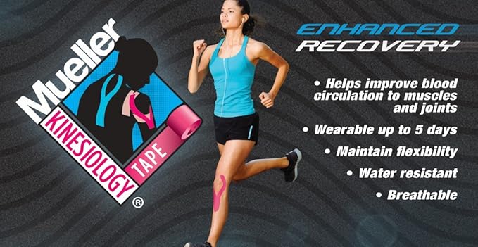 MUELLER Sports Medicine Kinesiology Therapeutic Tape, Quality Athletic Tape, Latex Free, 20 Pre-Cut I-Strips, 2" x 9.75" Each Strip