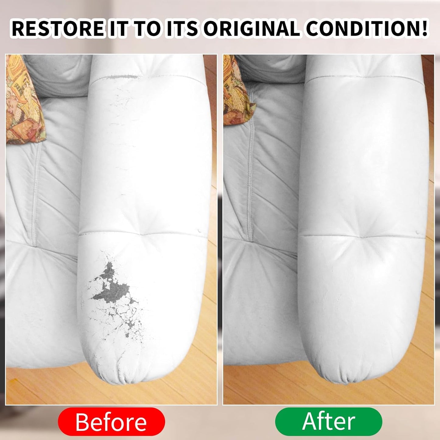 8.5oz Leather Recoloring Balm with 100ml Mink Oil,White Leather Repair kit for Furniture and Car Interior,Leather Couch Scratch Repair,Leather Dye Paint,Mink Oil for Leather