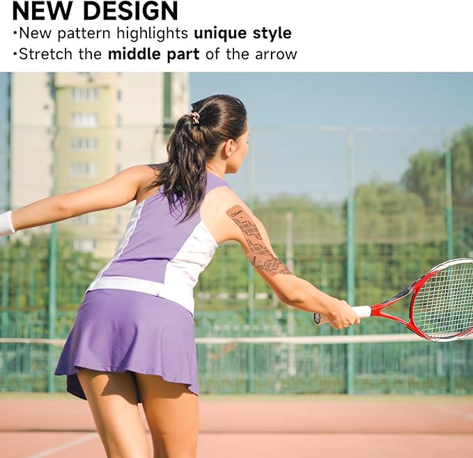 CKeep 4 Rolls Kinesiology Tape, Original Cotton Elastic Athletic Tape, 20 CT 10" Precut Strips Each, Waterproof Tape for Muscle Strain Relief and Joint Support, Beige