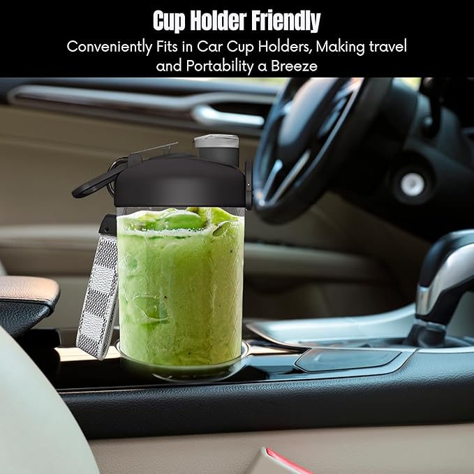 SSKAWorldwide Portable Blender - 21oz Smoothie Blender Rechargeable Small Blender with 6 Blades Personal Blender for Home Office Gym Sports and Travel (Black)