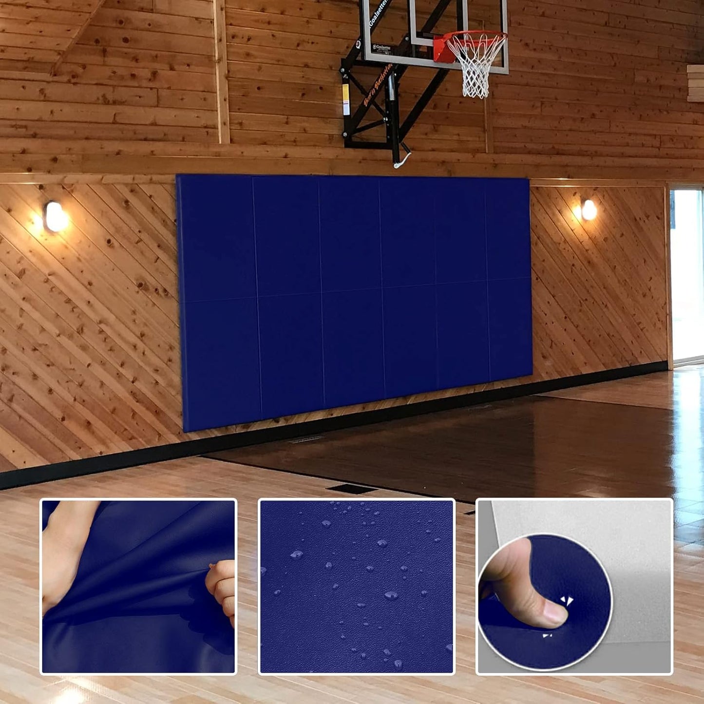 PROGOAL 2"/4" Thick Foam Protection Wall Pad，Gym Basketball-Court Protectors，Durable Waterproof Padding for Wall-Mounted Basketball Hoops(60" L x 20" W)…