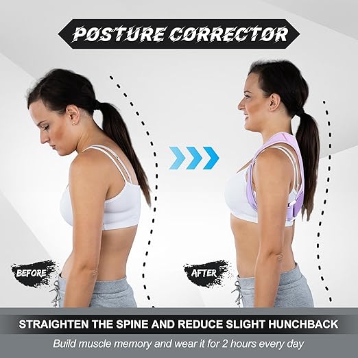 Posture Corrector for Women and Men, Adjustable Posture Back Brace Shoulder Brace, Discreet Under Clothes Design Back Support, Back Pain Relief for Improved Neck Support(Purple)