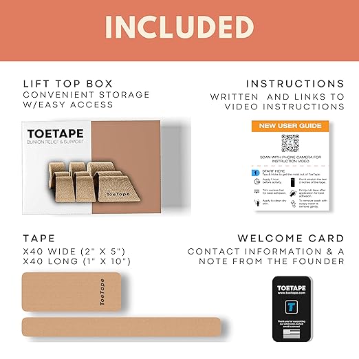 Bunion Corrector & Pain Relief Kinesiology Athletic Tape | For Bunions & Turf Toe | Big Toe Spacer/Separator/Straightener Tape for Men & Women | 80 Precut Kinesiology Tape Pcs | Nude Color