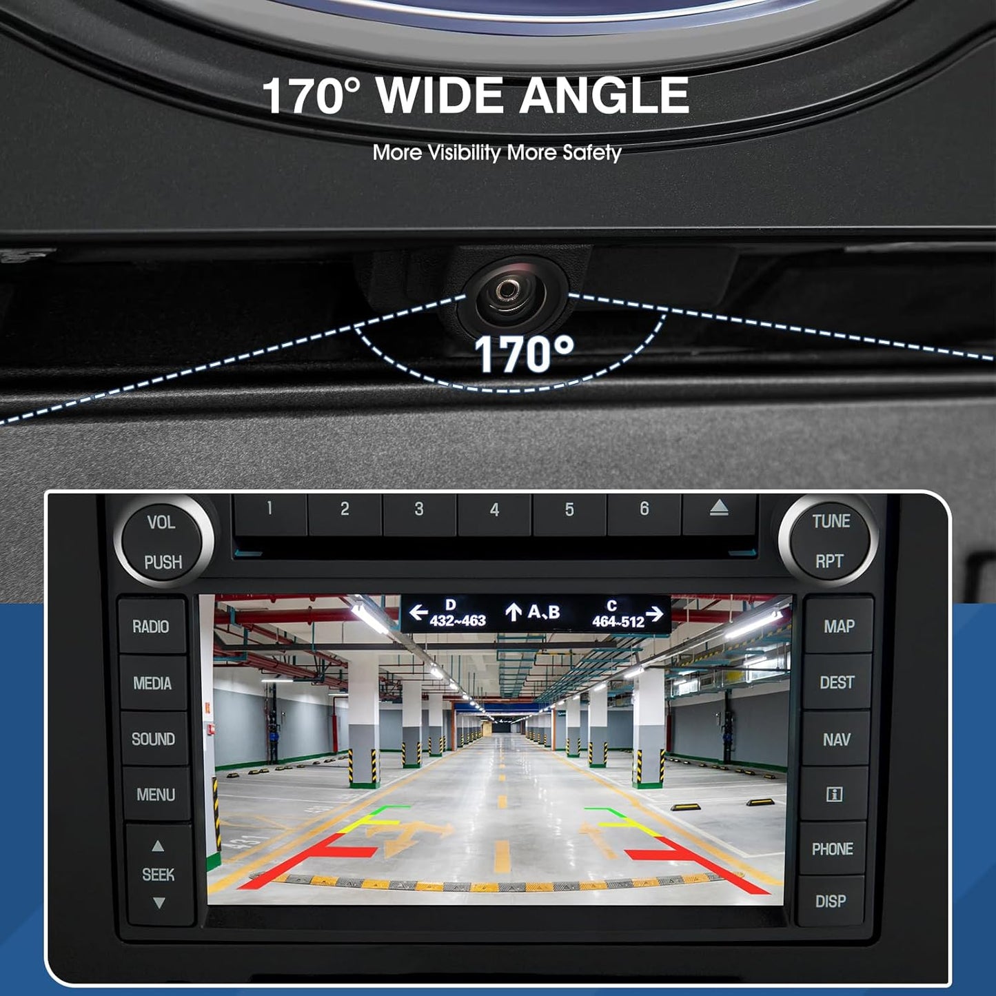 Rear View Backup Reverse Camera Fit for Lincoln MKS 2013-2016,Safety Parking Back Up Assist Camera OE Number EA5T-19G490-AA EA5T19G490AA EA5Z-19G490-B DA5Z-19G490-A