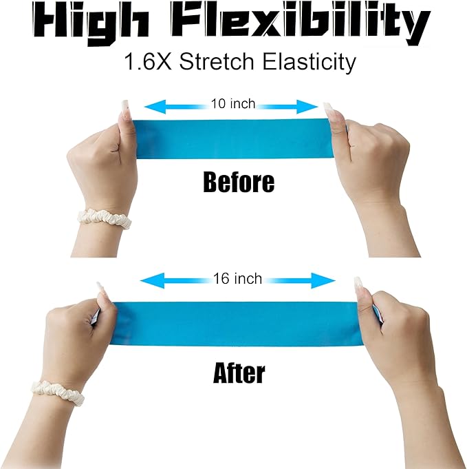 3 Rolls Kinesiology Tape,49.2ft Hypoallergenic Waterproof Kinetic Tape,Athletic Elastic Kneepad Muscle Pain Relief Knee Taping,Running Tennis Football Sports Activities Tapes, Blue Tape Roll