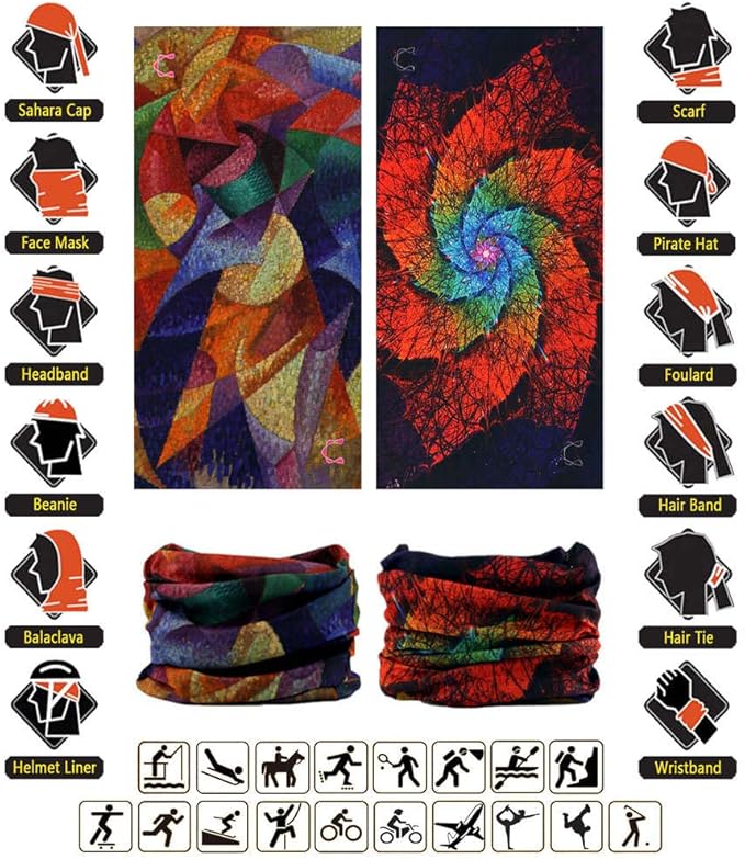 Neck Gaiter Headband Headwear Head Wrap Face Mask Magic Scarf Bandana for Men and Women