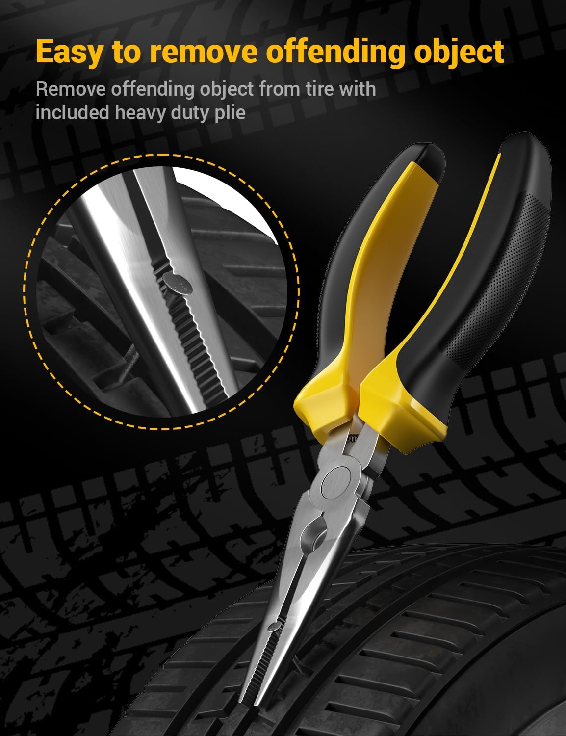 Flat Tire Repair Kit with Air Compressor 54 Pieces for Car, Motorcycle, ATV, Jeep, Truck, Tractor Flat Tire Repair (54PCS)