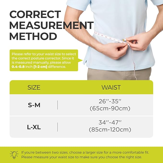 Posture Corrector for Back Support: Relief Shoulder Lumbar Upper Lower Pain for Hunchback Scoliosis - Adjustable Back Brace for Women & Men (Large/X-Large)